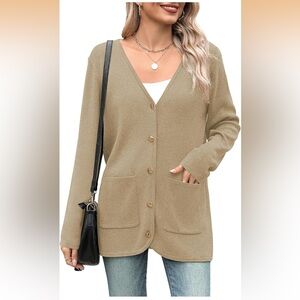 BN Women's Button up Long Cardigan Sweater Casual Knit w/Pockets PREMIUM FEEL